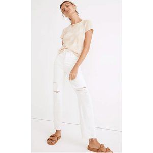 NWT Madewell Women's $138 Perfect VIntage Straight Jean Ripped Knee Size…